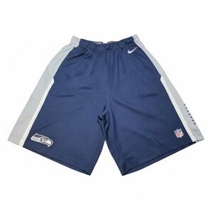 Nike NFL Seattle Seahawks Mesh Athletic Shorts Blue‎ Men's Size Large L